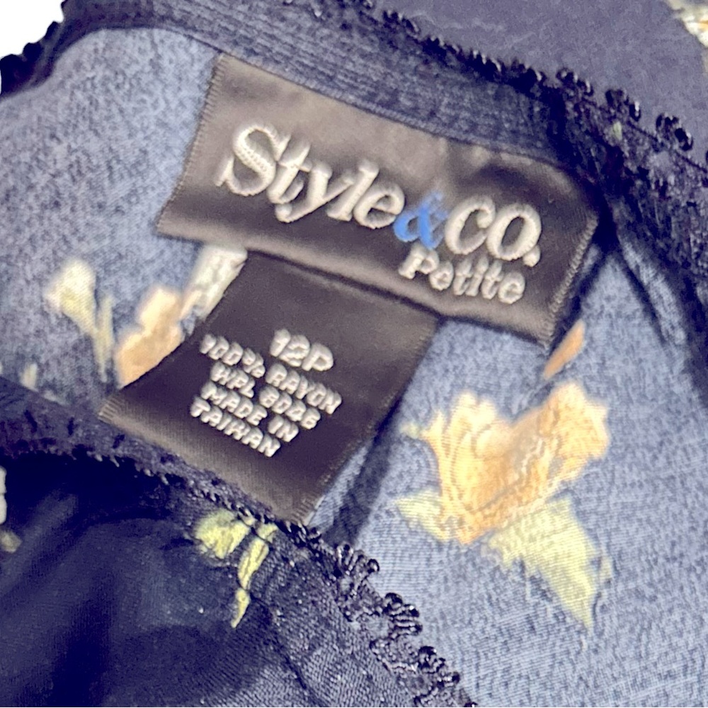Style & Co floral skirt. Elastic waist. Midi length. Size 12P. - Picture 2 of 3
